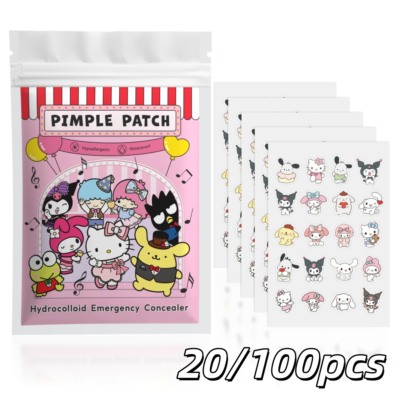 Skincare The Originote - 20/100pcs Hello Kitty Hydrocolloid Pimple Patch