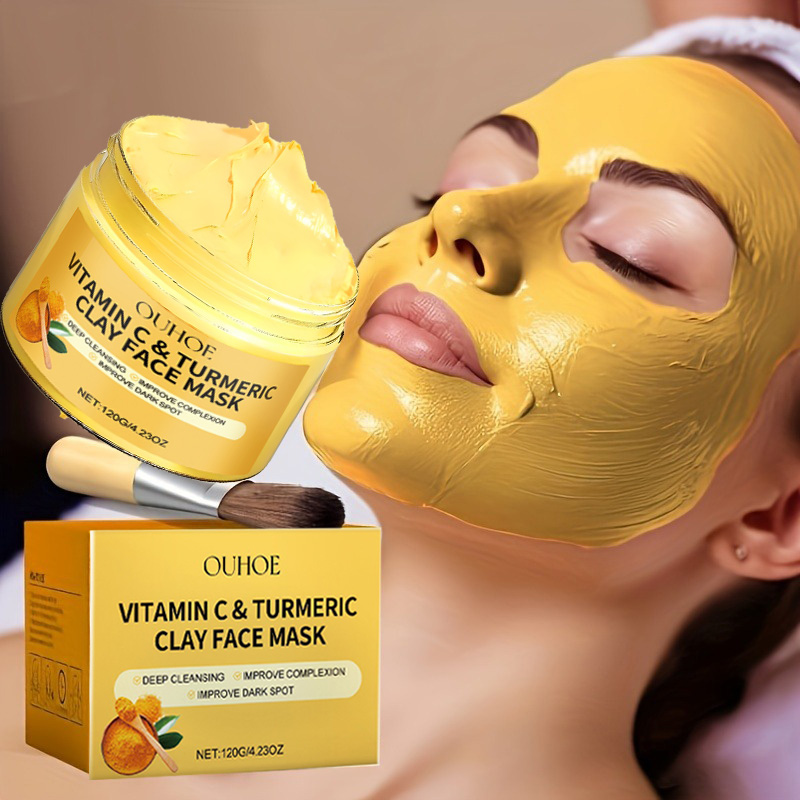 Bentonite Clay Mask - Vitamin C Exfoliating facial mask Turmeric