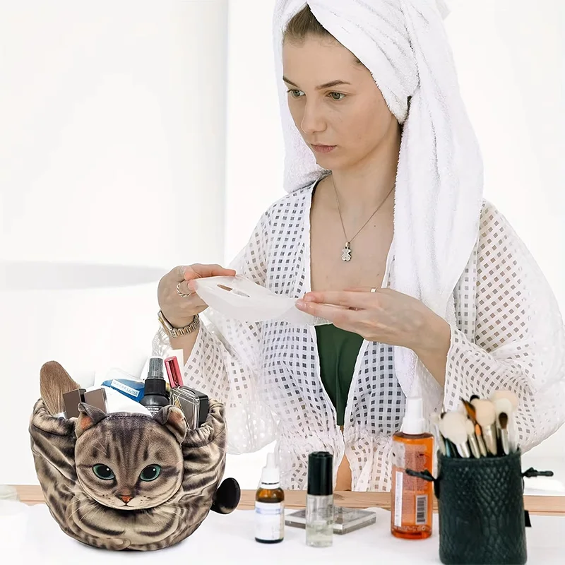 Cat-Shaped Cosmetic Storage Ba - đánh giá và giá Skincare Animate