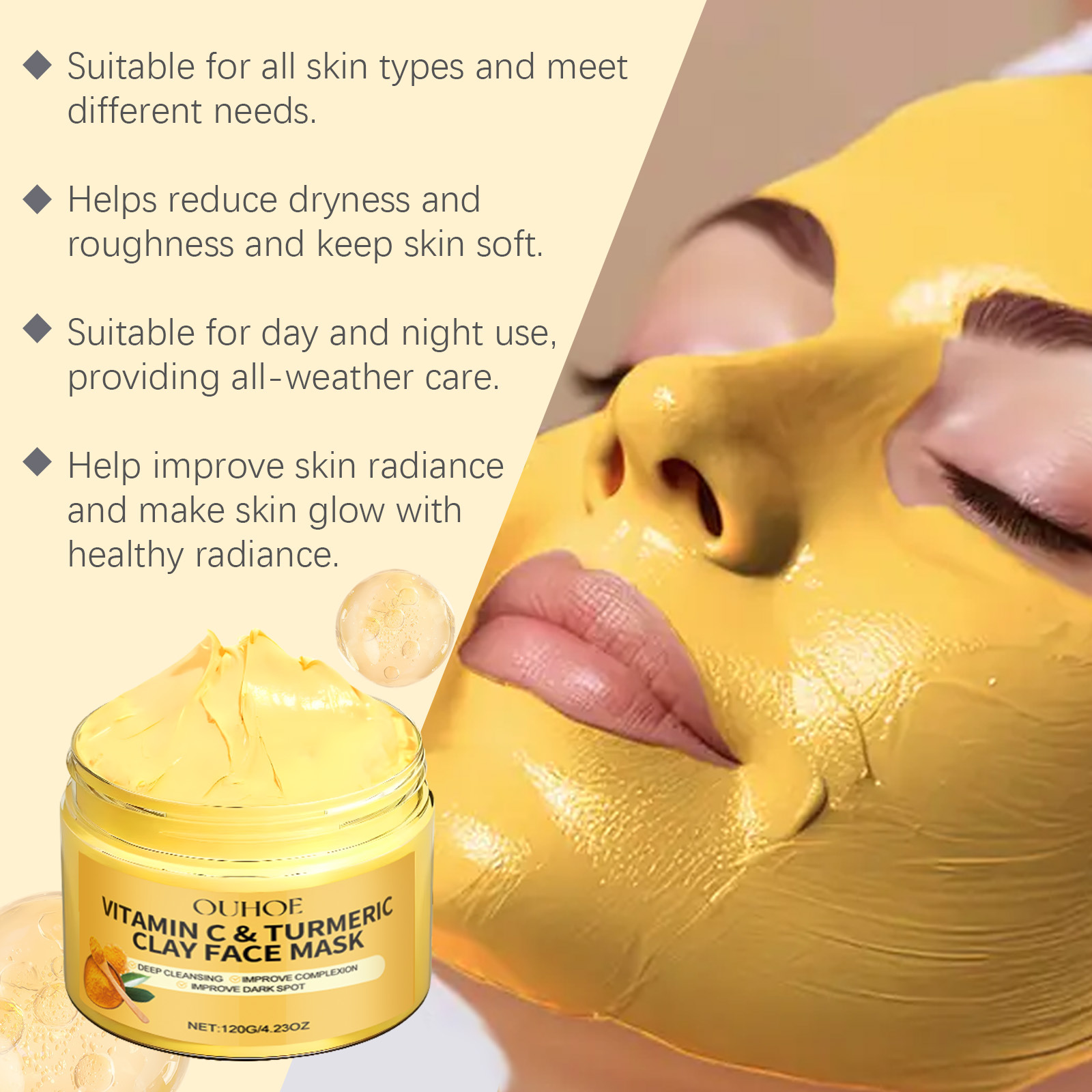 Turmeric Vitamin C Facial Mask - đánh giá và giá Bentonite Clay Mask