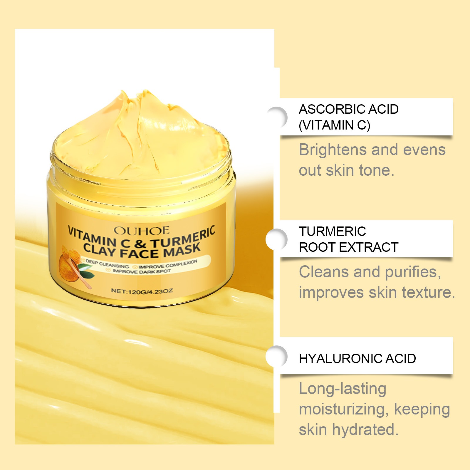Vitamin C Exfoliating facial m - đánh giá và giá Bentonite Clay Mask